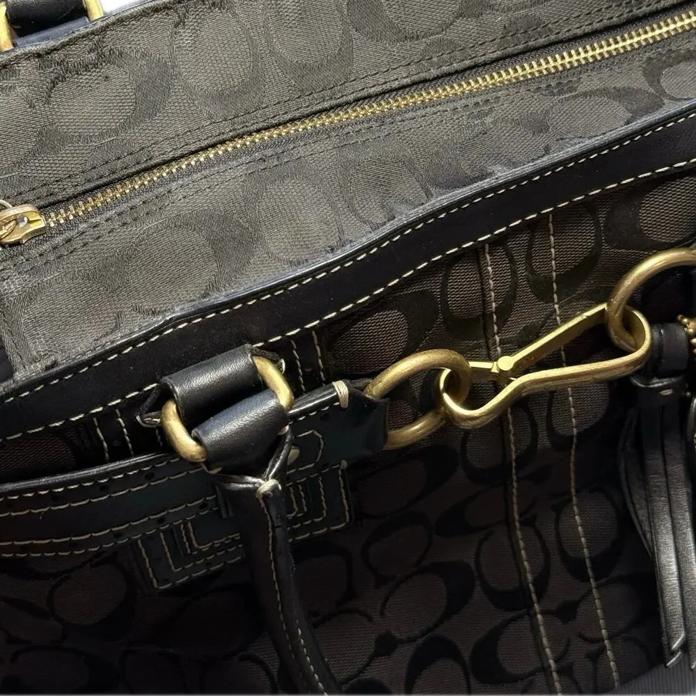 Vintage Coach Hamptons Black Signature Carryall Tote Bag Creed 10537 2007